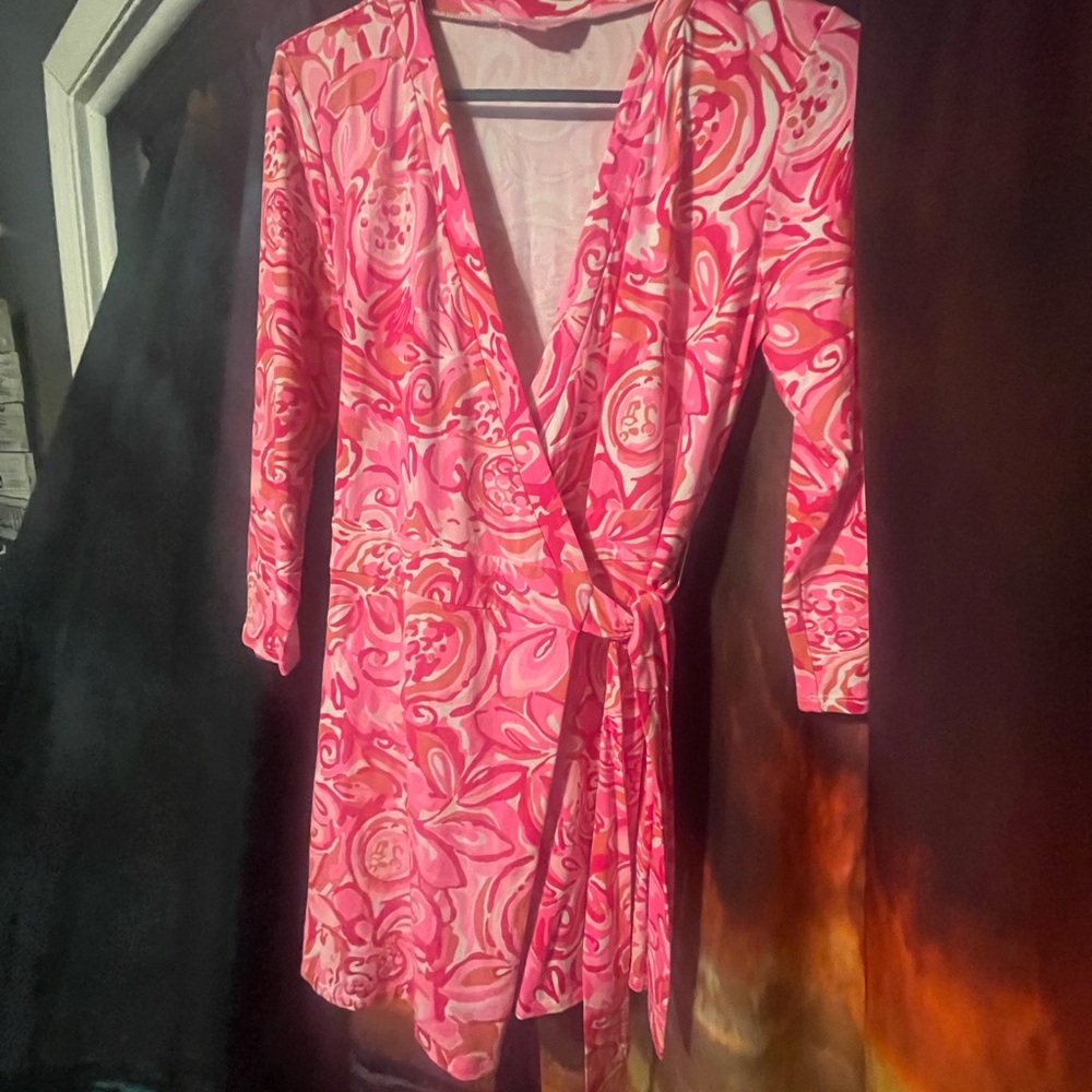Vibrant Pink Swirl Pattern Dress